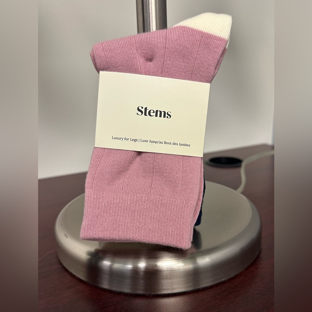 NWOT Stem Pink and Cream & Pink and Black Luxe Socks Set